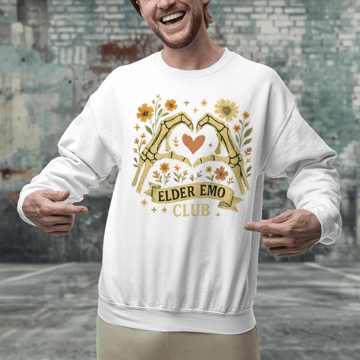 Elder Emo Club Skeleton Hands Heart Nostalgia Unisex Sweatshirt
