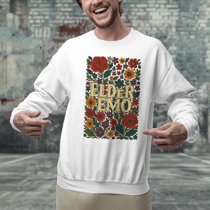 Elder Emo Floral Gothic Vintage Nostalgia Premium Tri-Blend Unisex Sweatshirt Elder Emo Floral Gothic Vintage Nostalgia Premium Tri-Blend Unisex Sweatshirt