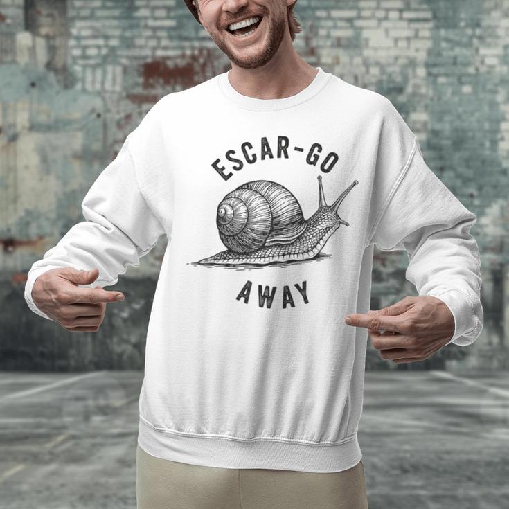 Escar Go Away Snail Vintage French Pun Introvert Humor Unisex Sweatshirt Escar Go Away Snail Vintage French Pun Introvert Humor Unisex Sweatshirt