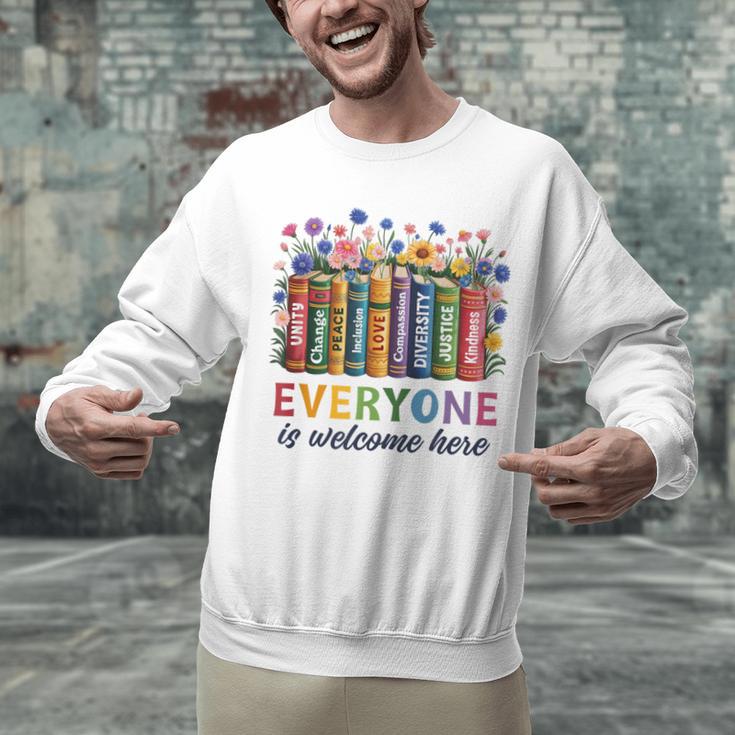 Everyone Is Welcome Here Floral Book LGBT Pride Equality Unisex Sweatshirt Everyone Is Welcome Here Floral Book LGBT Pride Equality Unisex Sweatshirt