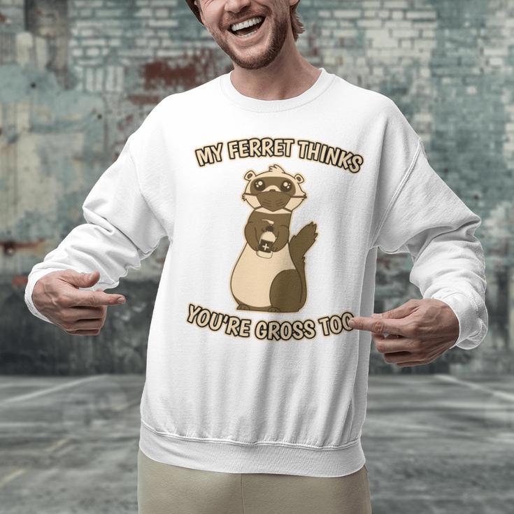 Ew People Ferret Saying Mask Introvert Ferrets Unisex Sweatshirt