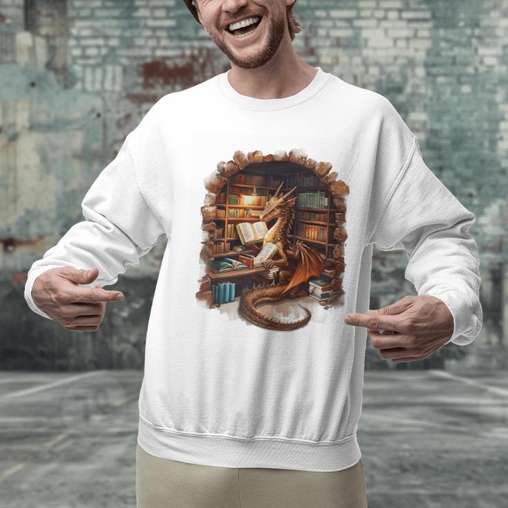 Fantasy Dragon Reading Book Lover Unisex Sweatshirt
