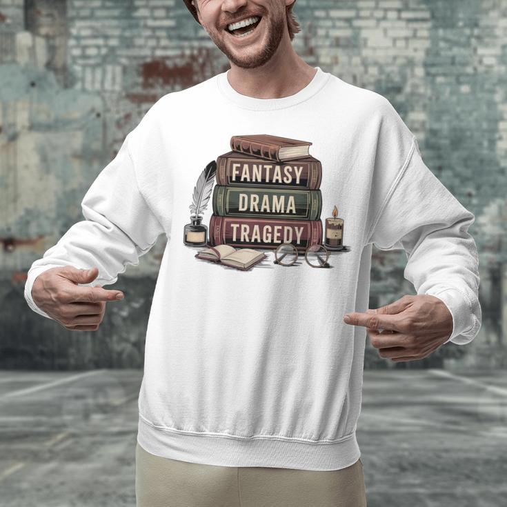Fantasy Drama Tragedy Gothic Book Lover Bookworm Unisex Sweatshirt Fantasy Drama Tragedy Gothic Book Lover Bookworm Unisex Sweatshirt