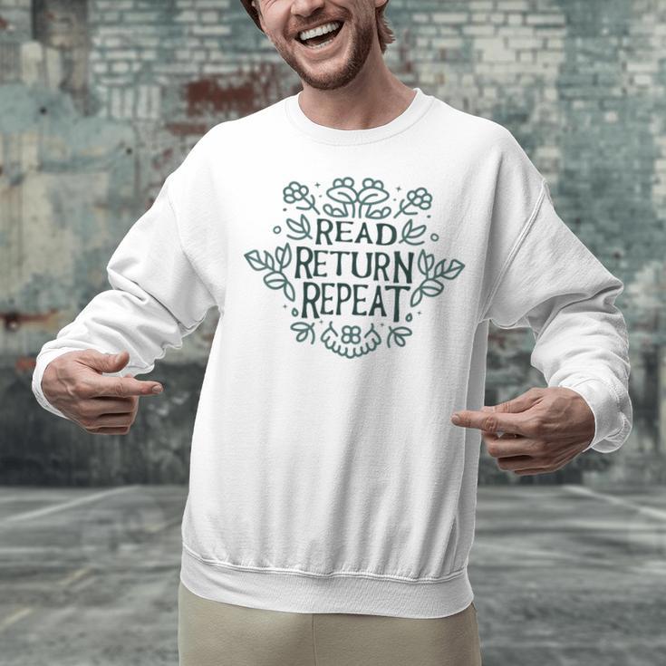 Floral “Read Return Repeat” Book Lovers Readers Librarians Unisex Sweatshirt Floral “Read Return Repeat” Book Lovers Readers Librarians Unisex Sweatshirt