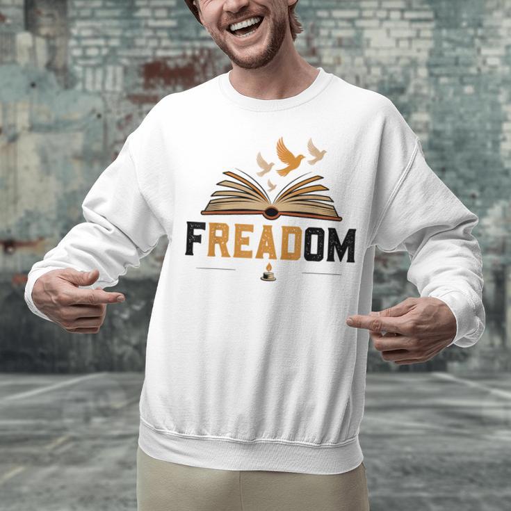 Freadom Anti Banned Books Lovers Reading Librarian Bookworm Unisex Sweatshirt