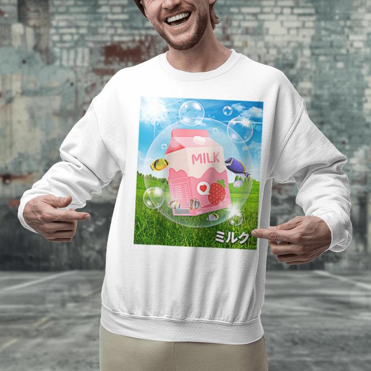 Frutiger Aero Aesthetic Tech Kawaii Strawberry Milk Fishes Raglan Baseball Tee Unisex Sweatshirt Frutiger Aero Aesthetic Tech Kawaii Strawberry Milk Fishes Raglan Baseball Tee Unisex Sweatshirt