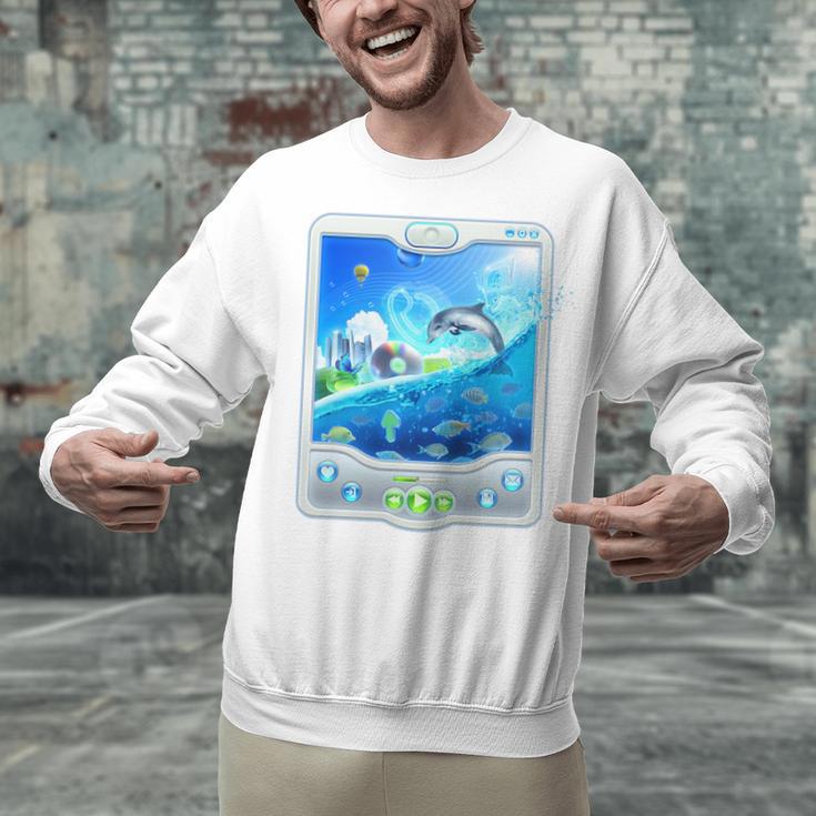Frutiger Aero Skeuomorphism User Interface Nostalgia Premium Tri-Blend Unisex Sweatshirt