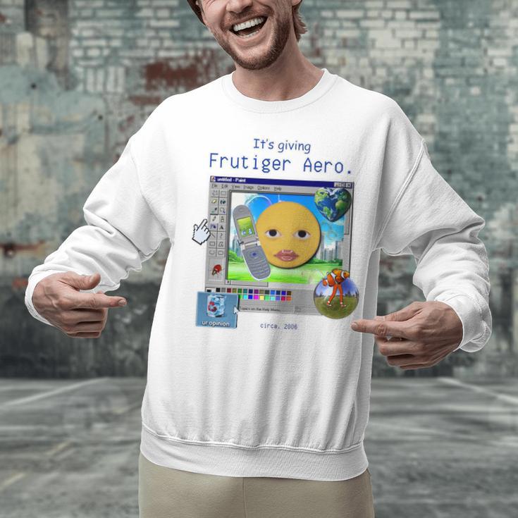 Frutiger Aero Y2K Meme Graphic 2000s Nostalgia Premium Unisex Sweatshirt Frutiger Aero Y2K Meme Graphic 2000s Nostalgia Premium Unisex Sweatshirt