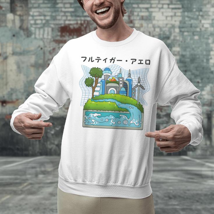 Future City Wind Power Frutiger Aero Y2K Style Ocean Unisex Sweatshirt Future City Wind Power Frutiger Aero Y2K Style Ocean Unisex Sweatshirt