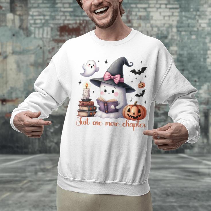 Ghost Reading Book Coquette Bow Halloween Girl Toddler Kid Premium Unisex Sweatshirt