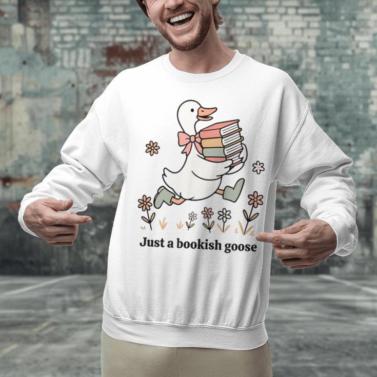 Goose With Books Cute Bookworm Reader Unisex Sweatshirt