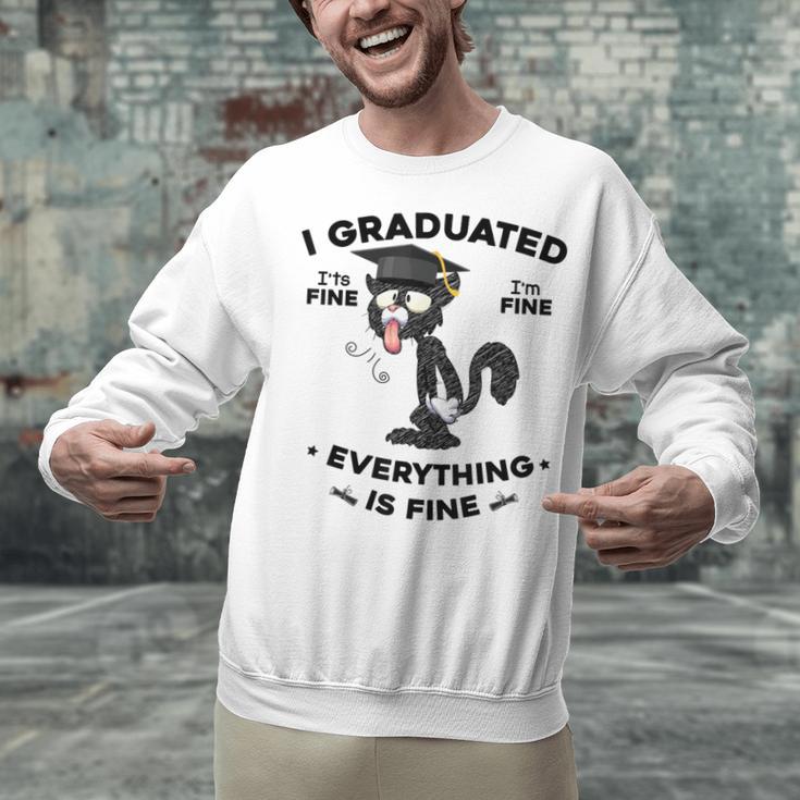 I Graduated Graduate Class 2025 Cat Graduation Unisex Sweatshirt
