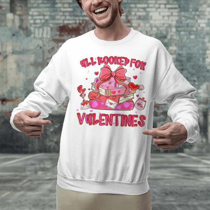 Groovy All Booked For Valentines Books Pink Coquette Bow Unisex Sweatshirt