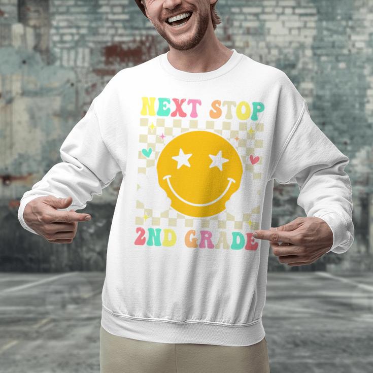 Groovy Next Stop 2nd Grade 1st Grade Graduation 2025 Premium Unisex Sweatshirt