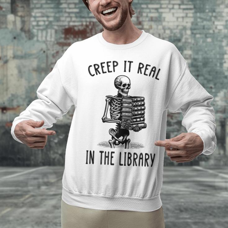 Halloween Skeleton Pun Book Lover Library Joke Unisex Sweatshirt
