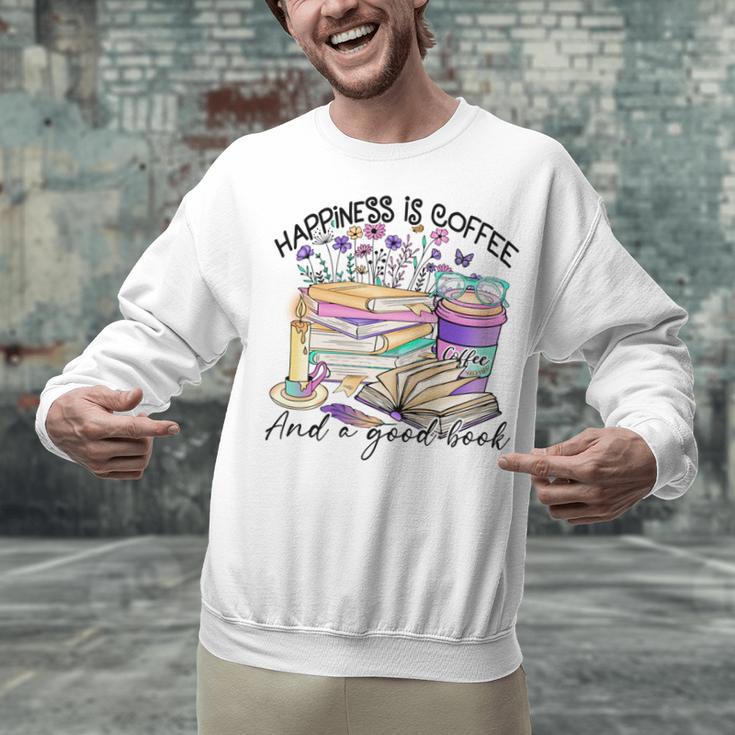 Happiness Is Coffee And a Good Book Women Love Reading Book Unisex Sweatshirt