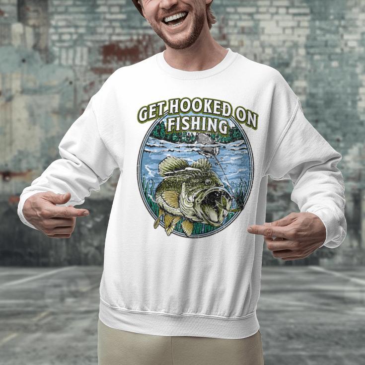 Hooked On Fishing Introvert Sayings Antisocial Quotes Raglan Baseball Tee Unisex Sweatshirt
