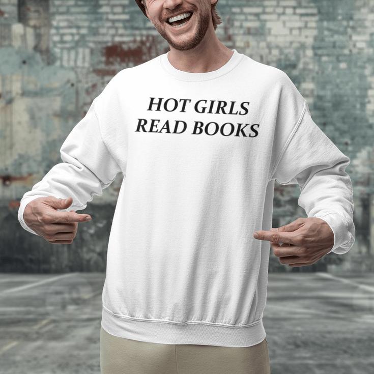 Hot Girls Read Books Confident Reading Bookworm Girl Unisex Sweatshirt