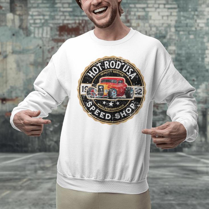 Hotrod Custom Car Automotive Nostalgia Distressed Premium Tri-Blend Unisex Sweatshirt