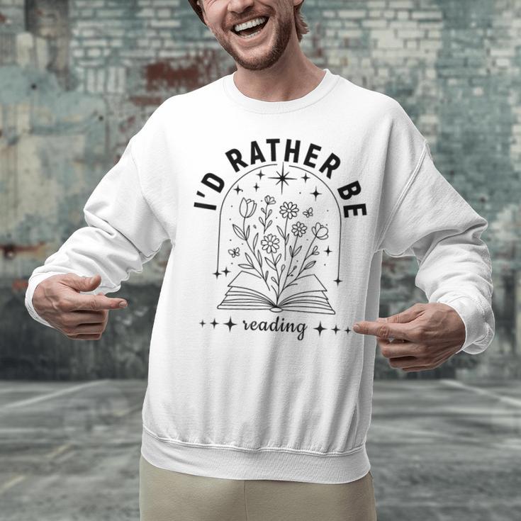 I’d Rather Be Reading Minimal Book Lover Arch Unisex Sweatshirt
