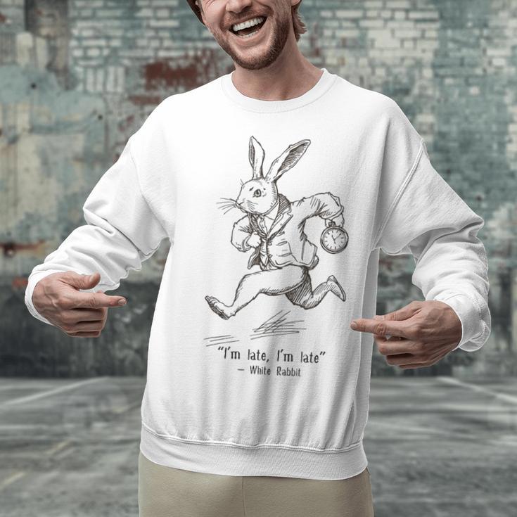 I'm Late I'm Late Rabbit From Alice Wonderland Book Unisex Sweatshirt
