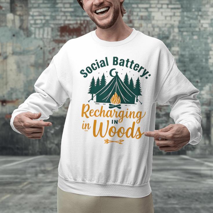 Introvert Camping Social Battery Recharging In The Woods Unisex Sweatshirt Introvert Camping Social Battery Recharging In The Woods Unisex Sweatshirt