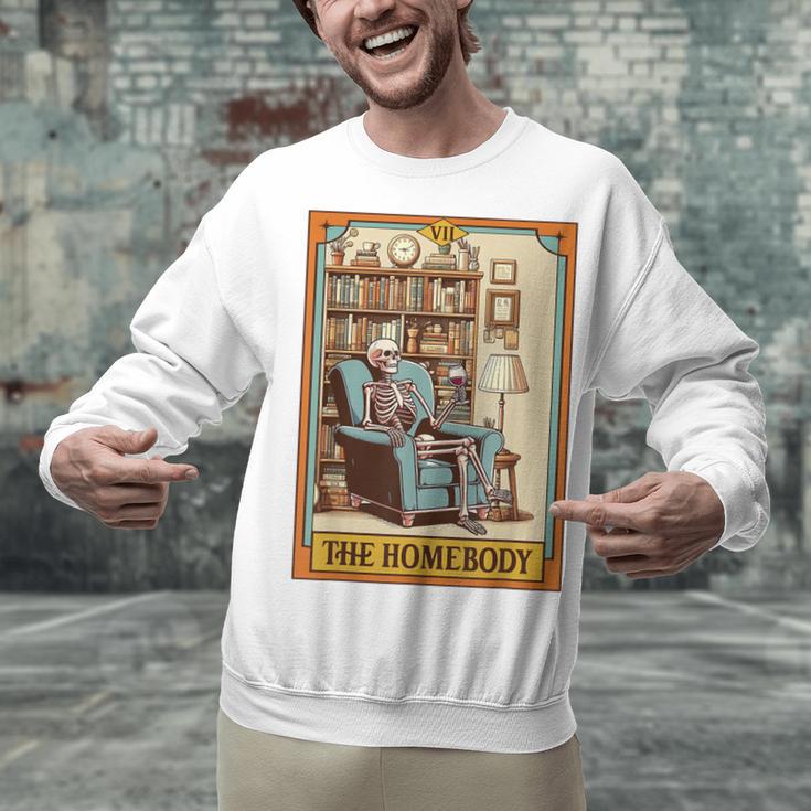 Introvert Homebody Awkward Skeleton The Homebody Tarot Card Unisex Sweatshirt Introvert Homebody Awkward Skeleton The Homebody Tarot Card Unisex Sweatshirt