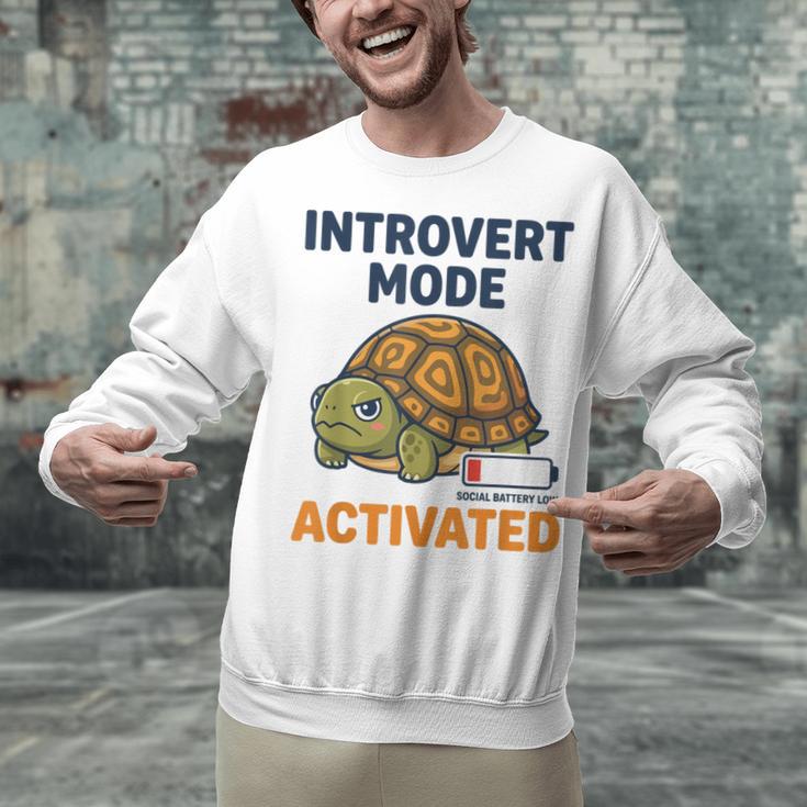 Introvert Mode Activated Low Social Battery Box Turtle Unisex Sweatshirt