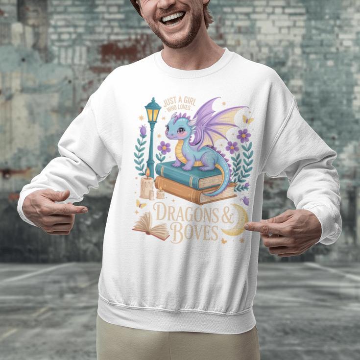 Just a Girl Who Loves Dragons & Books Reader Fantasy Fun Premium Tri-Blend Unisex Sweatshirt