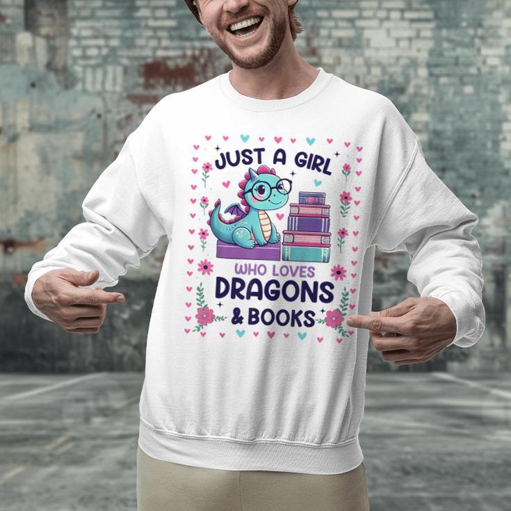 Just A Girl Who Loves Dragons And Books Lover Reading Book Unisex Sweatshirt Just A Girl Who Loves Dragons And Books Lover Reading Book Unisex Sweatshirt