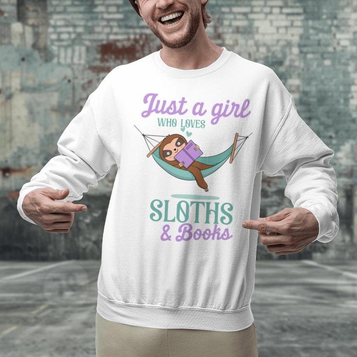 Just a Girl Who Loves Sloths And Books Unisex Sweatshirt