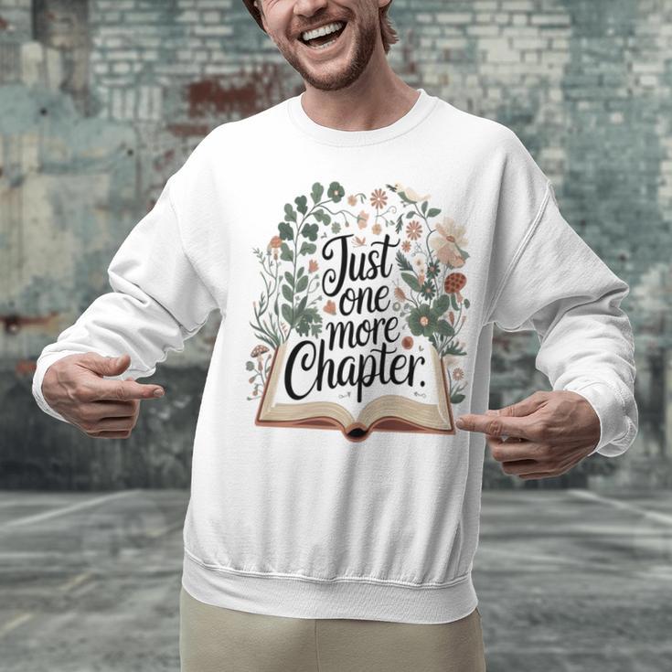 Just One More Chapter Bookish Book Reading Botanical Unisex Sweatshirt