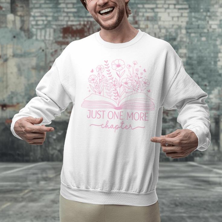 Just One More Chapter Bookish Book Reading Bright Hot Pink Unisex Sweatshirt