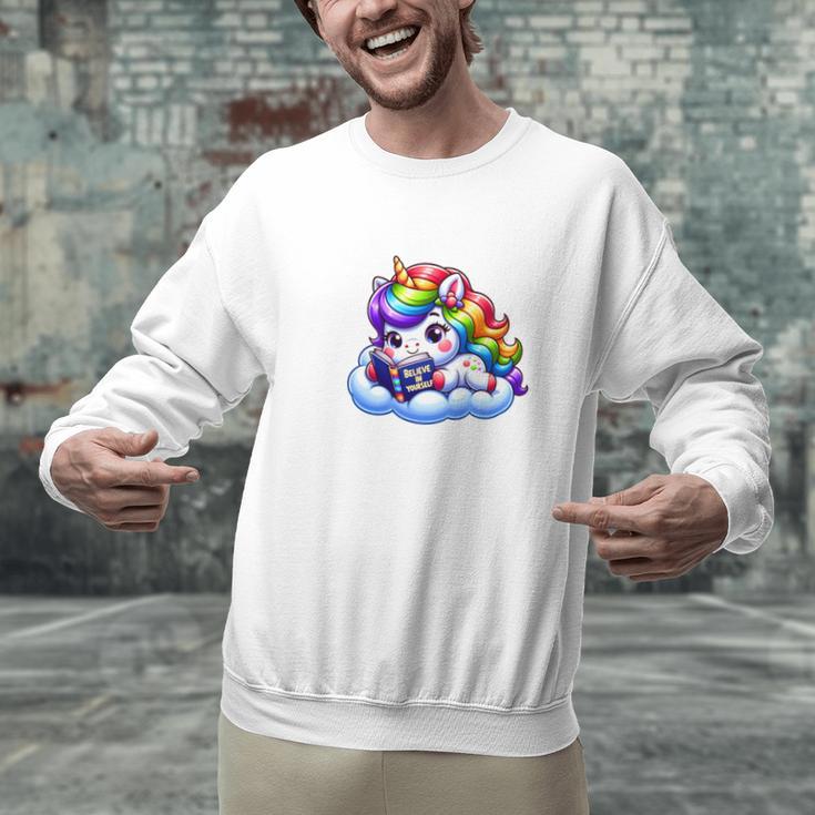 Just One More Chapter Bookish Book Unicorn Reading Book Unisex Sweatshirt