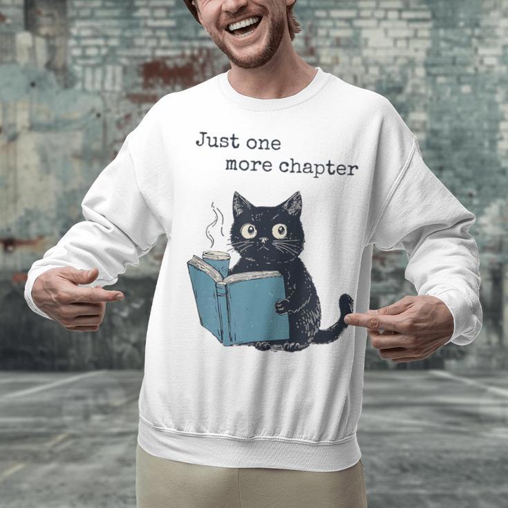 Just One More Chapter Bookworm Cat Book Lover Unisex Sweatshirt