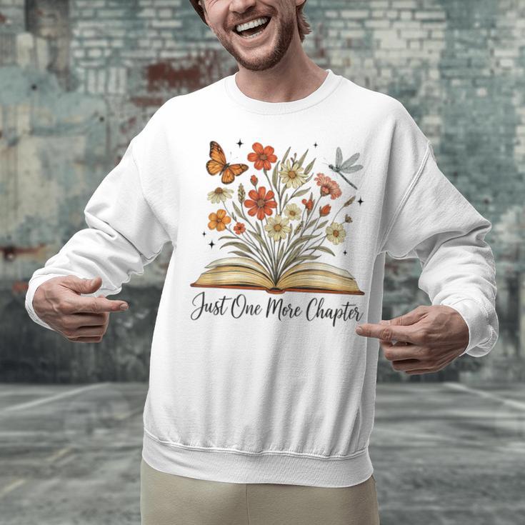 Just One More Chapter Open Book Flowers Unisex Sweatshirt