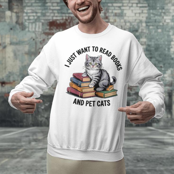 I Just Want To Read Books And Pet Cats Raglan Baseball Tee Unisex Sweatshirt I Just Want To Read Books And Pet Cats Raglan Baseball Tee Unisex Sweatshirt