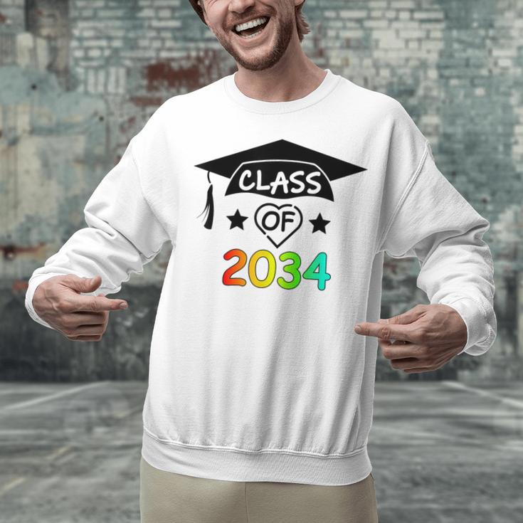K -12th Grade Hand Prints Space Graduation Class Of 2034 Unisex Sweatshirt
