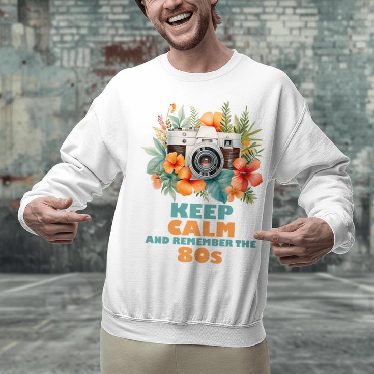 Keep Calm And Remember The 80s Retro Vintage Nostalgia Premium Unisex Sweatshirt
