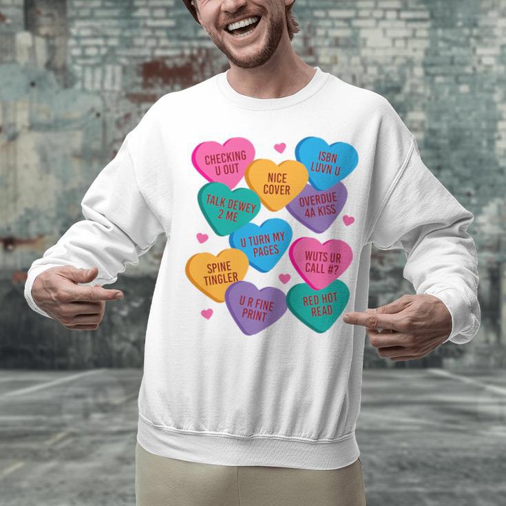 Librarian Shirt Valentines Book Worm Reading Tshirt Premium Tri-Blend Unisex Sweatshirt