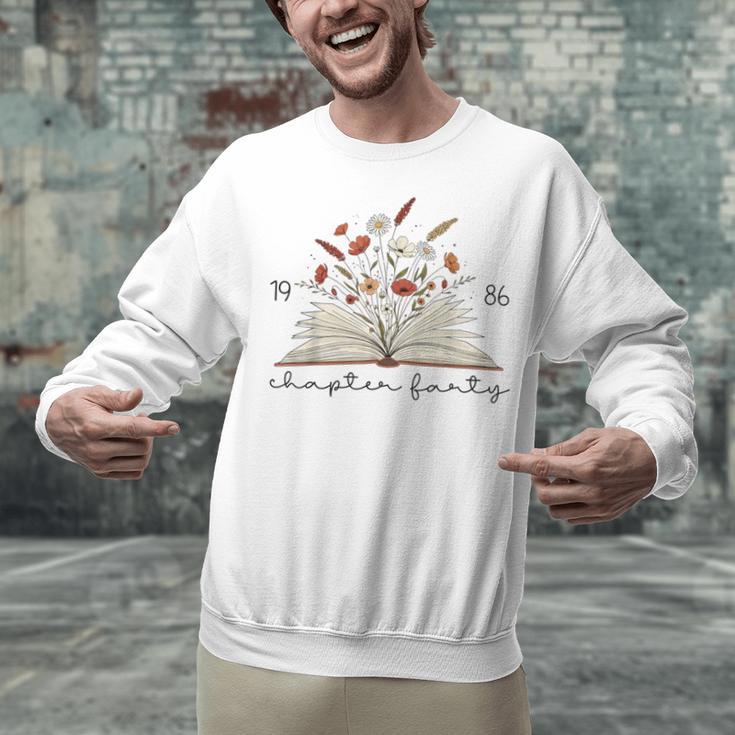 Life Chapter Forty 1986 Floral Book 40th Birthday Unisex Sweatshirt Life Chapter Forty 1986 Floral Book 40th Birthday Unisex Sweatshirt