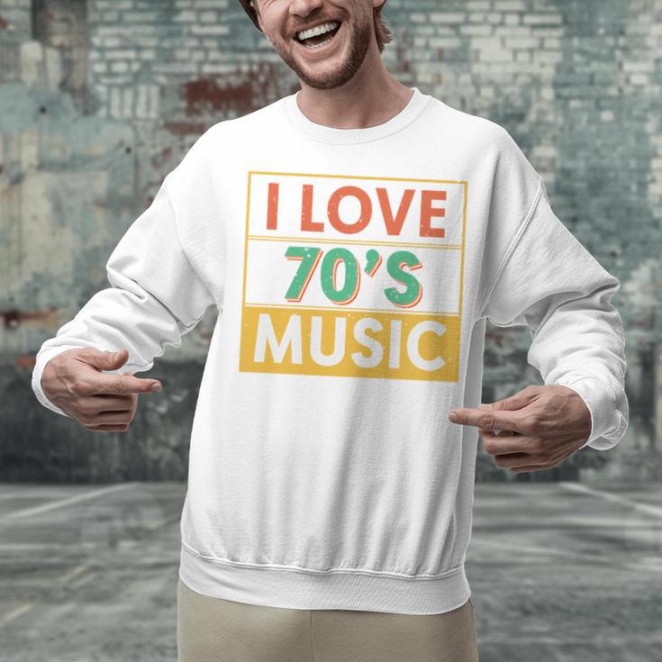 I Love 70's Music Retro Style Nostalgia Vibe 1970 70's Party Premium Tri-Blend Unisex Sweatshirt