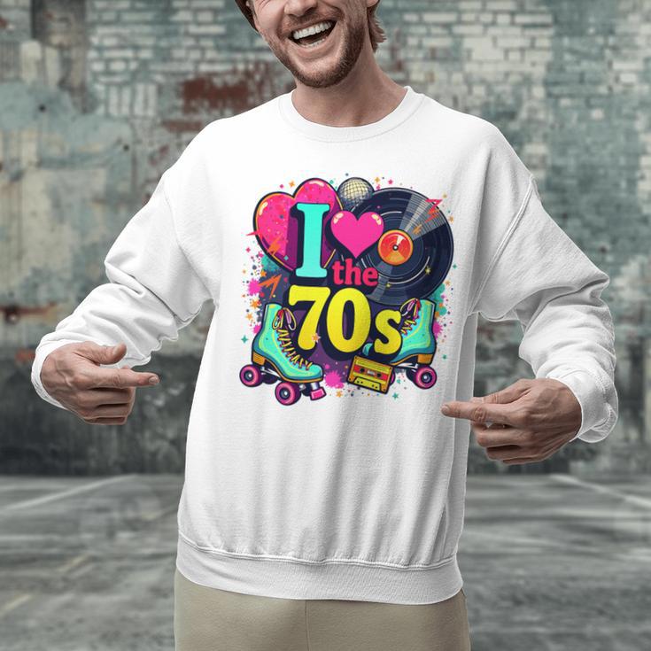 I Love The 70s Vintage Cassette Roller Vinyl Nostalgia 70s Premium Tri-Blend Unisex Sweatshirt