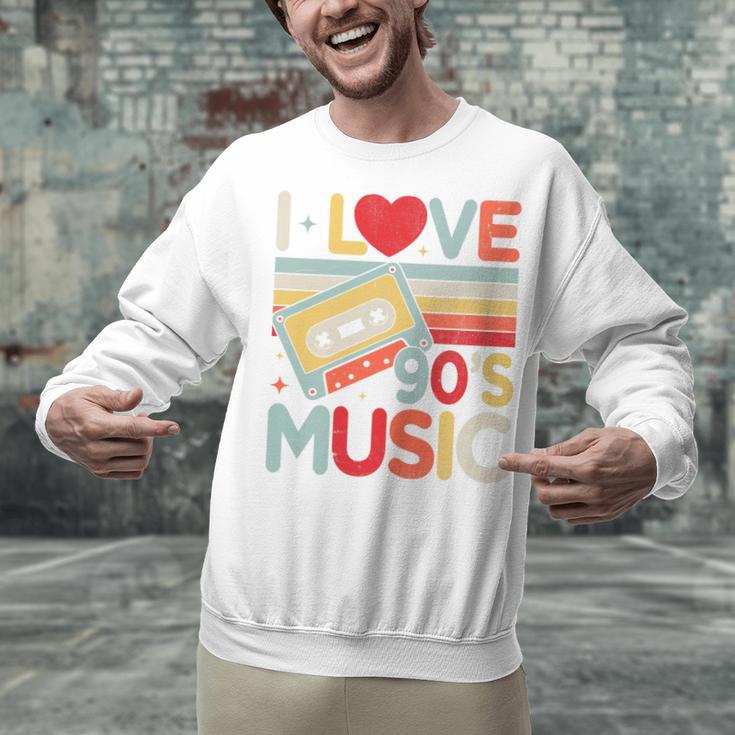 I Love 90's Music Retro Style Nostalgia Cassette 1990s Party Premium Tri-Blend Unisex Sweatshirt