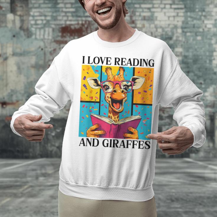 Love Reading And Giraffes Cute Giraffe Reading Book Lovers Unisex Sweatshirt Love Reading And Giraffes Cute Giraffe Reading Book Lovers Unisex Sweatshirt