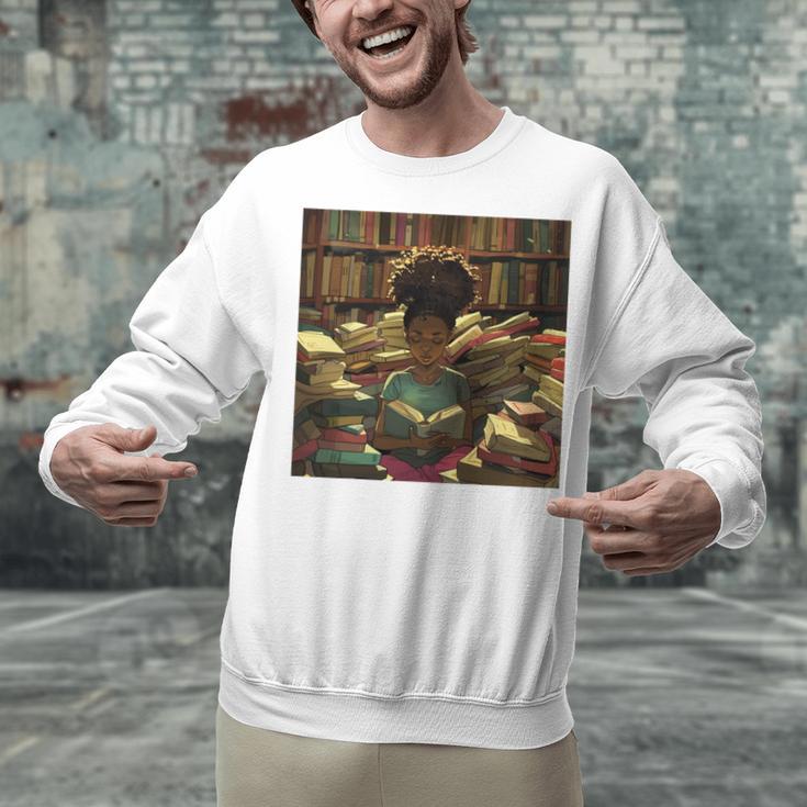 Melanin Afro Women Educated Reading Book History Girls Unisex Sweatshirt Melanin Afro Women Educated Reading Book History Girls Unisex Sweatshirt