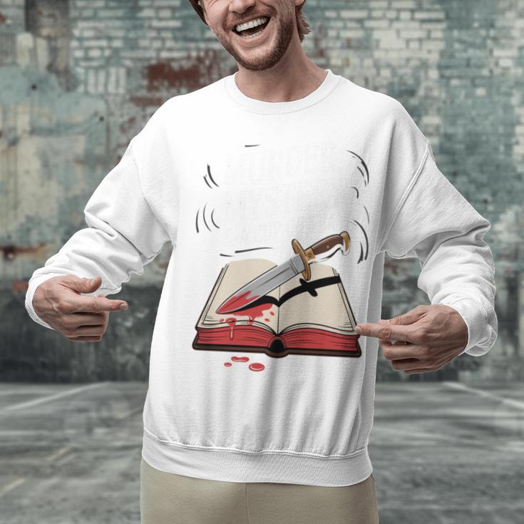 Murder Mystery And a Cup Of Tea Book Humor Unisex Sweatshirt