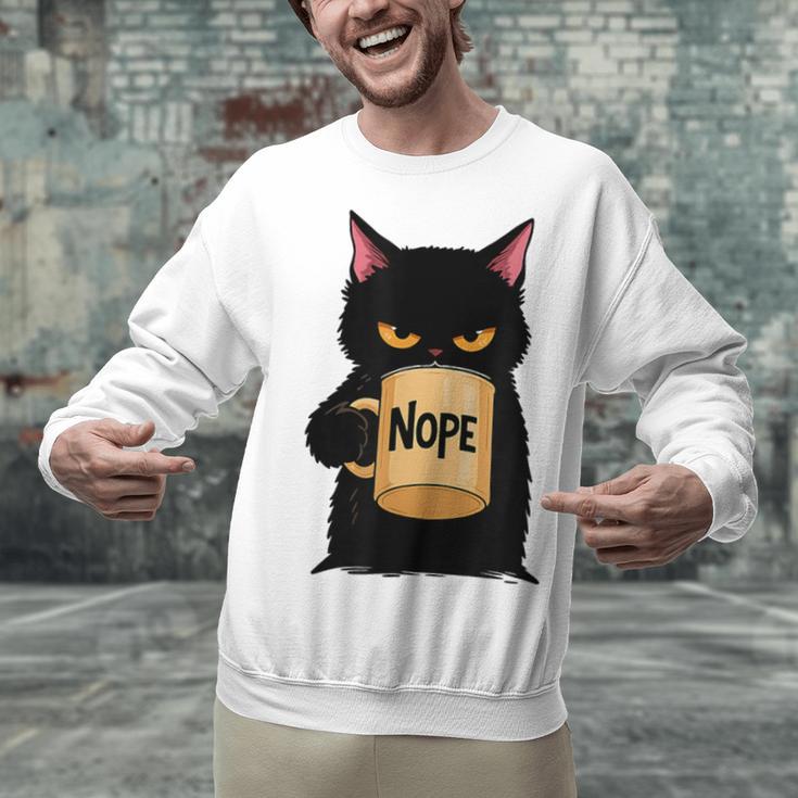 Nope Coffee Cat – Introvert Humor Monday Kitty Unisex Sweatshirt Nope Coffee Cat – Introvert Humor Monday Kitty Unisex Sweatshirt