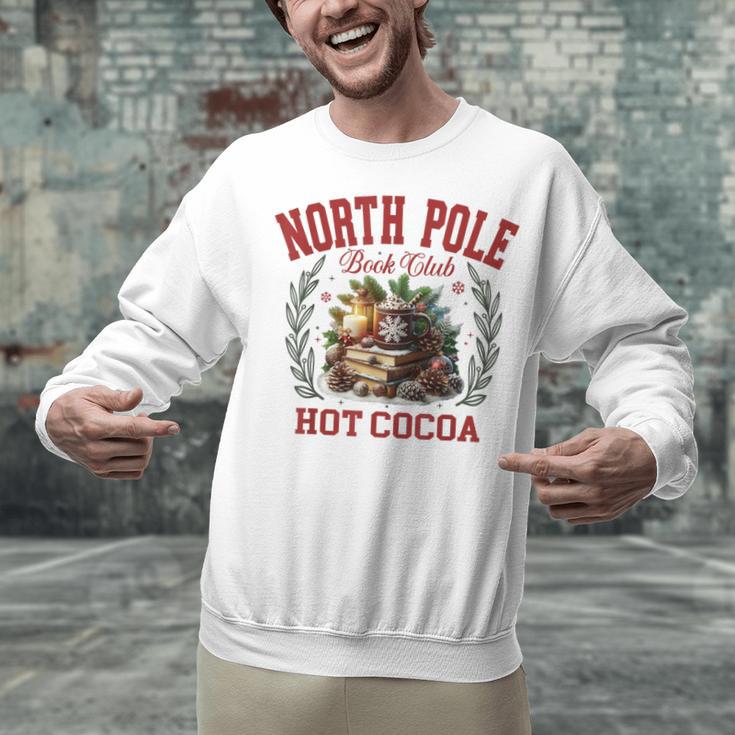 North Pole Book Club Hot Cocoa Bookworm Christmas Xmas Unisex Sweatshirt