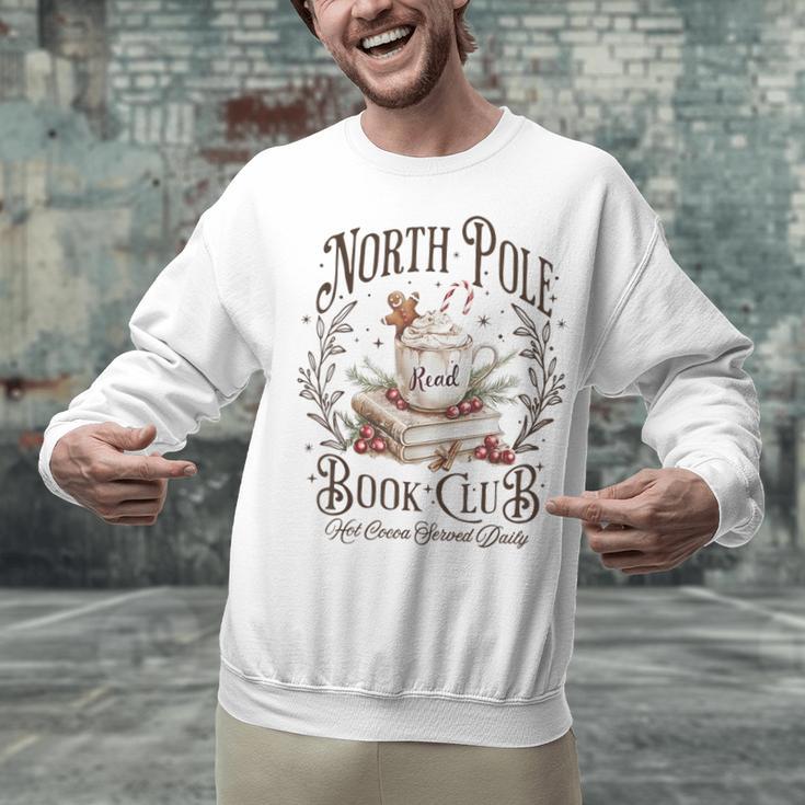North Pole Readers Club Bookish Xmas Santa Book Reading Unisex Sweatshirt